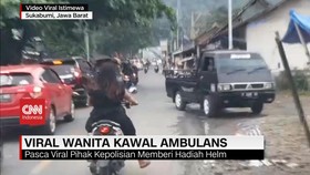 VIDEO: Viral Wanita Kawal Ambulans, Polisi Berikan Reward Helm