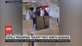 VIDEO: Kepala Penumpang Terjepit Pintu Kereta Bandara