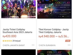 Calo Jual Tiket Coldplay Rp 30 Juta di Ecommerce Itu Dilarang!