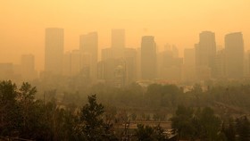 FOTO: Asap Kuning Selimuti Kanada Imbas Kebakaran Hutan