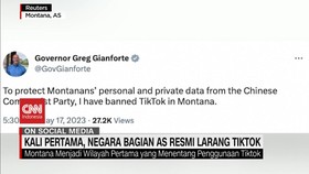 VIDEO: Kali Pertama, Negara Bagian Amerika Serikat Resmi Larang Tiktok