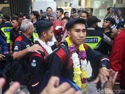 Momen Timnas U-22 Tiba di Tanah Air