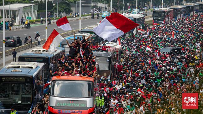 Media Asing Soroti Arak-arakan Timnas U-22: Lautan Manusia di Jakarta