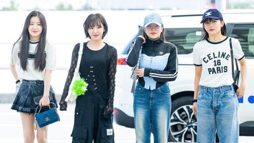 img-title Gaya Modis Red Velvet Terbang dari Seoul ke Jakarta