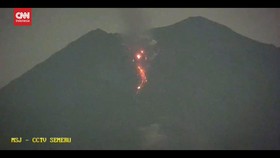 VIDEO: Gunung Semeru Lontarkan Guguran Lava Pijar Sejauh 800 Meter
