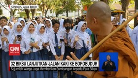 VIDEO: 32 Biksu Lanjutkan Jalan Kaki ke Borobudur