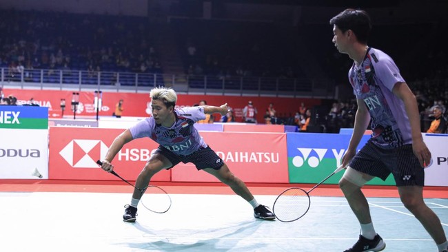 Ganda putra Indonesia Kevin Sanjaya Sukamuljo/Marcus Fernaldi Gideon girang usai berhasil melaju ke semifinal Thailand Open 2023.