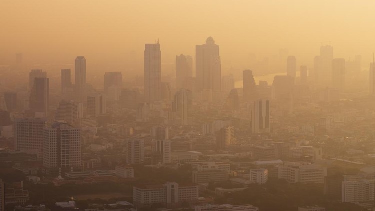 Bangkok in a heat haze at the end of the day