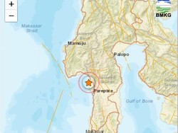 Gempa Terkini M 2,3 Guncang Pinrang Sulsel, Kedalaman 12 Km