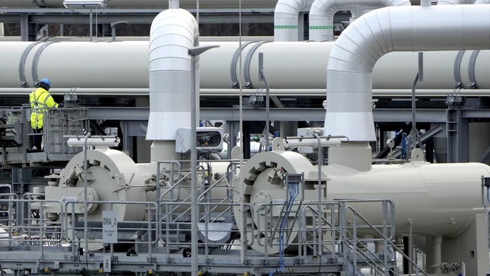 Pipa gas nord stream milik Rusia. (AP/Michael Sohn)