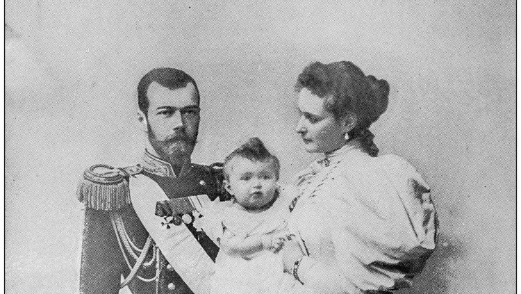1070556306 Antique photograph: Czar Nicholas II and Family