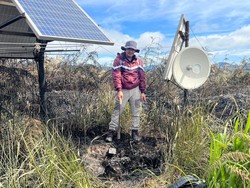 Stasiun Pemantau Gunung Sinabung Terbakar Akibat Kebakaran Lahan