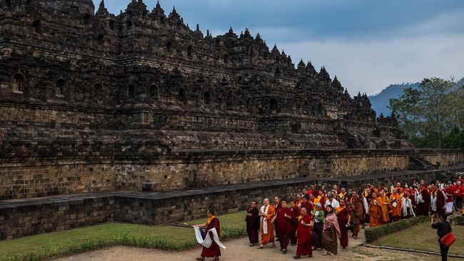 Candi Borobudur di Kabupaten Magelang, Jawa Tengah, rencananya bakal dipasang chattra pada 18 September 2024.