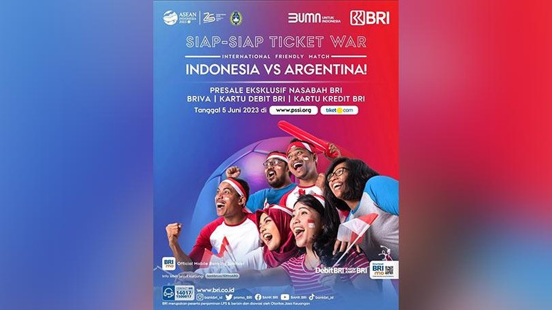 Penjualan tiket pertandingan FIFA Match Day yang mempertemukan Tim Nasional (Timnas) Indonesia dengan Timnas Argentina akan dibuka pada 5-7 Juni 2023.