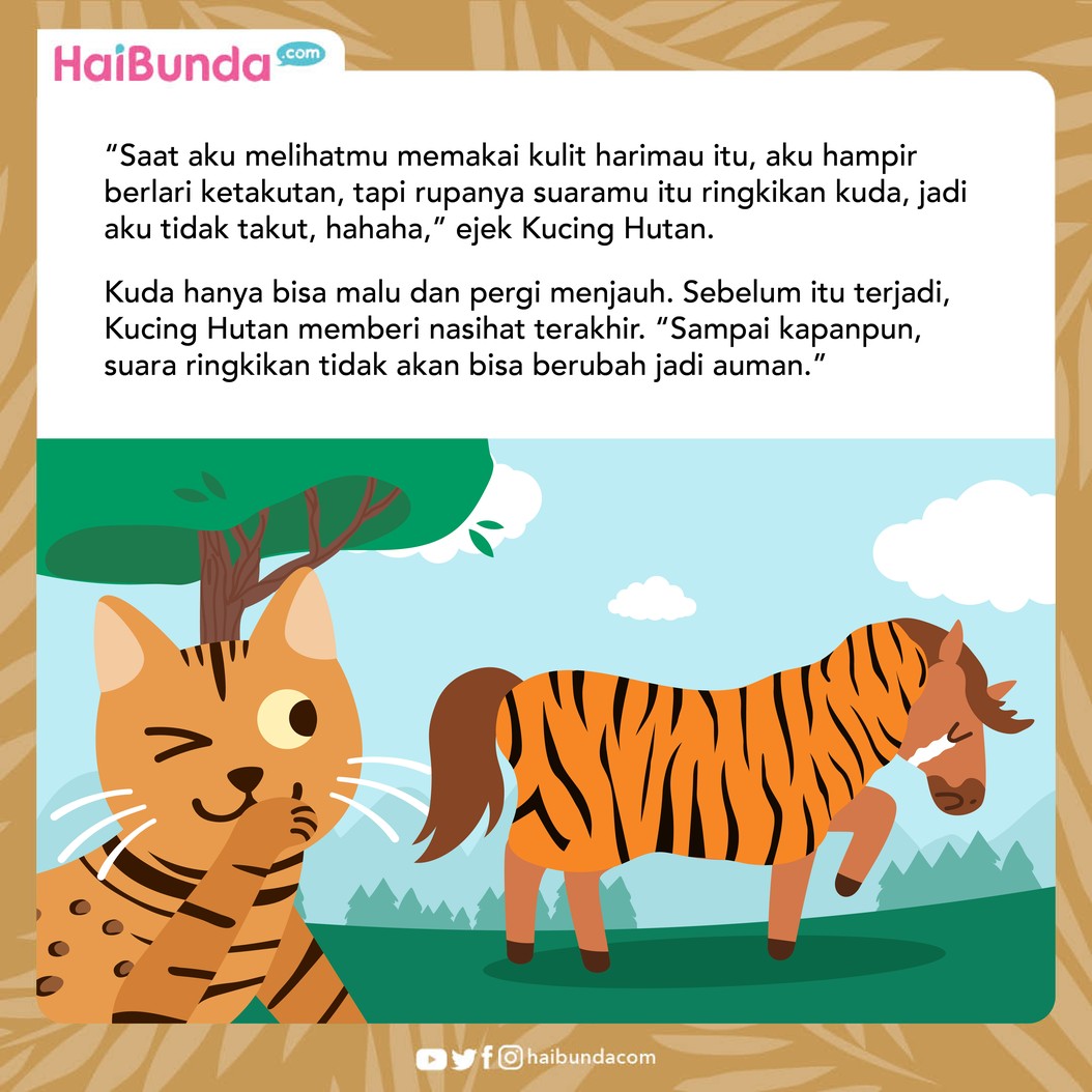 Suatu hari, seekor kuda menemukan kulit harimau yang ditinggalkan pemburu. Ia pun jadi iseng memakainya dan mulai menakut-nakuti bintang lain. Apakah berjasil?