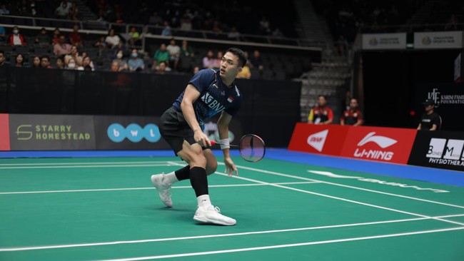 Jonatan Christie mengungkap kunci sukses bangkit dari ketinggalan melawan Toma Junior Popov di babak 16 besar Indonesia Open 2023