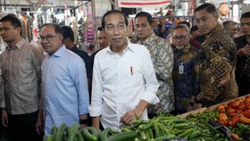 Blusukan ke Pasar Brahrang Binjai, Jokowi Akui Harga Beras Naik