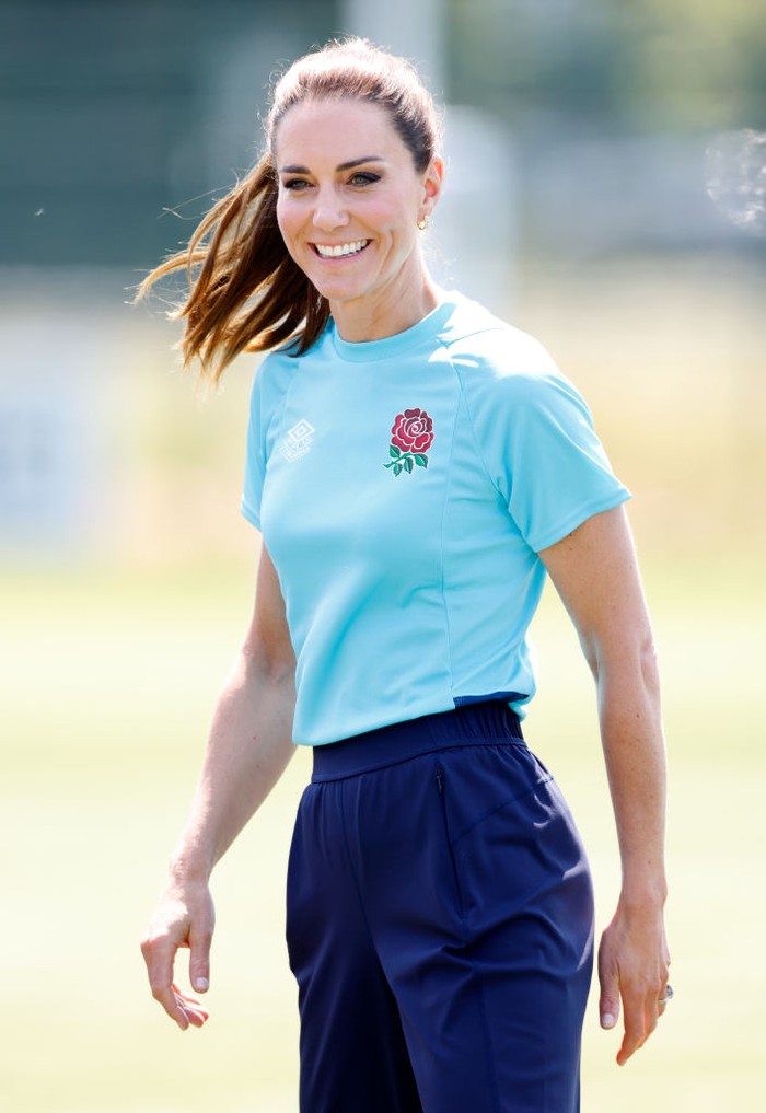 MAIDENHEAD, UNITED KINGDOM - JUNE 07: (EMBARGOED FOR PUBLICATION IN UK NEWSPAPERS UNTIL 24 HOURS AFTER CREATE DATE AND TIME) Catherine, Princess of Wales (Patron of the Rugby Football Union) visits Maidenhead Rugby Club on June 7, 2023 in Maidenhead, England. The Princess of Wales is visiting the rugby club to discuss the 'Shaping Us' campaign and the role the community plays in supporting children and parents. (Photo by Max Mumby/Indigo/Getty Images)