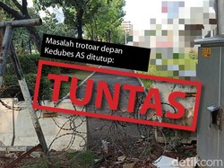 Before-After Pembukaan Trotoar Depan Kedubes AS Jakarta