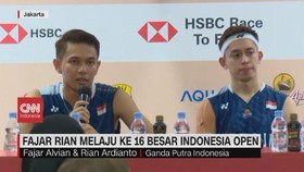 VIDEO: Fajar Rian Melaju ke 16 Besar Indonesia Open