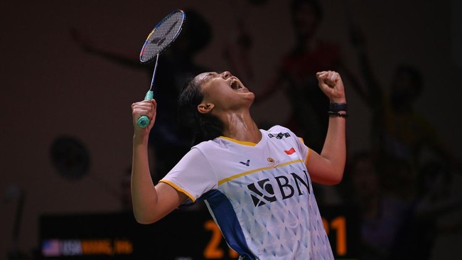 Putri Kusuma Wardani mengalahkan Yeo Jia Min pada babak perempat final Denmark Open 2024 dengan laga yang menegangkan.