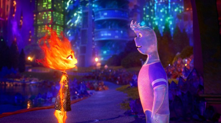 FIRE AND WATER – Set in a city where fire-, water-, land-, and air-residents live together, Disney and Pixar’s “Elemental” introduces Ember, a tough, quick-witted and fiery young woman whose friendship with a fun, sappy, go-with-the-flow guy named Wade challenges her beliefs about the world they live in. Featuring the voices of Leah Lewis and Mamoudou Athie as Ember and Wade, respectively, “Elemental” releases on June 16, 2023. © 2022 Disney/Pixar. All Rights Reserved.