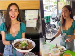 Duh! Penjual Mie Cantik dan Seksi Ini Bikin Pelanggan Rela Antre