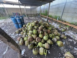 Kodim 1616/Gianyar Gerebek Gudang Oplos LPG, Sita Ratusan Tabung Gas