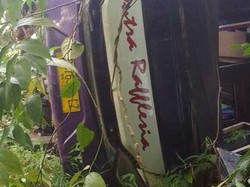 Detik Menegangkan Bus Hindari Adu Banteng, Masuk Jurang di Lahat