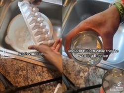 Bikin Bingung! TikToker Ini Hobi Cuci Es Batu Sebelum Dipakai