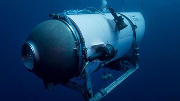 FILE - This undated photo provided by OceanGate Expeditions in June 2021 shows the company's Titan submersible. On Monday, June 19, 2023, a rescue operation was underway deep in the Atlantic Ocean in search of the technologically advanced submersible vessel carrying five people to document the wreckage of the Titanic, the iconic ocean liner that sank more than a century earlier. (OceanGate Expeditions via AP, File)
