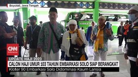 VIDEO: Calon Haji Umur 103 Tahun Embarkasi Solo Siap Berangkat