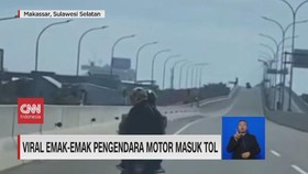 VIDEO: Viral Emak-Emak Pengendara Motor Masuk Tol