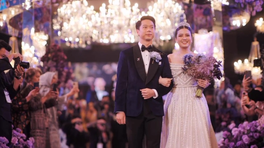 Resepsi pernikahan Kevin Sanjaya dan Valencia Tanoesoedibjo di Park Hyatt Jakarta.