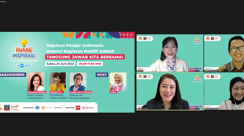 Mentari Group menggelar seminar Ruang Inspirasi secara daring sebagai bagian dari program Pelajar Berkreasi baru-baru ini.