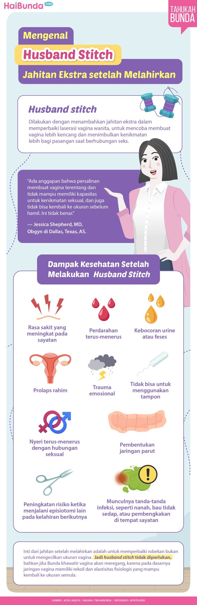 Mengenal Husband Stitch, Jahitan Ekstra setelah Melahirkan