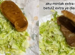 Minta Ekstra Selada Saat Pesan Burger, Tampilan Burgernya Bikin Ngakak