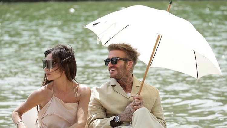 David Beckham dan Victoria Beckham di Fashion Show Jacquemus