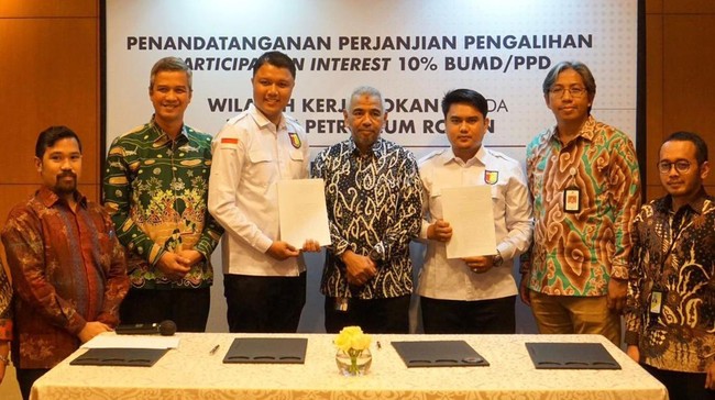 Pertamina mengalihkan  10 persen participating interest (PI) dari Wilayah Kerja (WK) Rokan dan WK Kampar untuk Provinsi Riau sesuai regulasi menteri esdm.