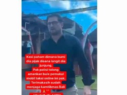 Viral Bule Hadang Taksi Online di Dalung, Tantang Kelahi-Pukul Mobil 2 Kali