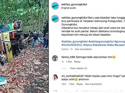 Bus Rombongan Wisatawan Terguling di Tanjakan Gemulung GunungKidul