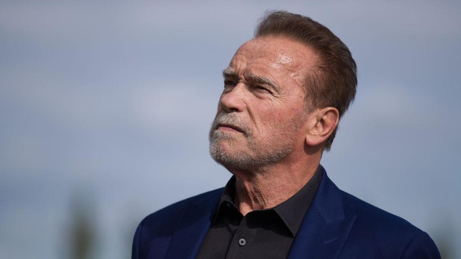 Arnold Schwarzenegger visiting the Auschwitz-Birkenau Museum.
The actor visited the German Nazi extermination camp. the photos were taken during his short stay in Poland on September 28, 2022 (Photo by Tomasz Jagodzinski/NurPhoto via Getty Images)