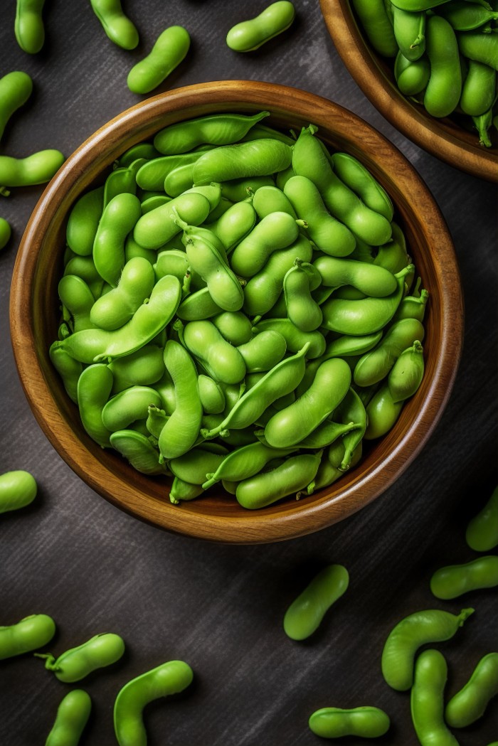 Ilustrasi cemilan edamame