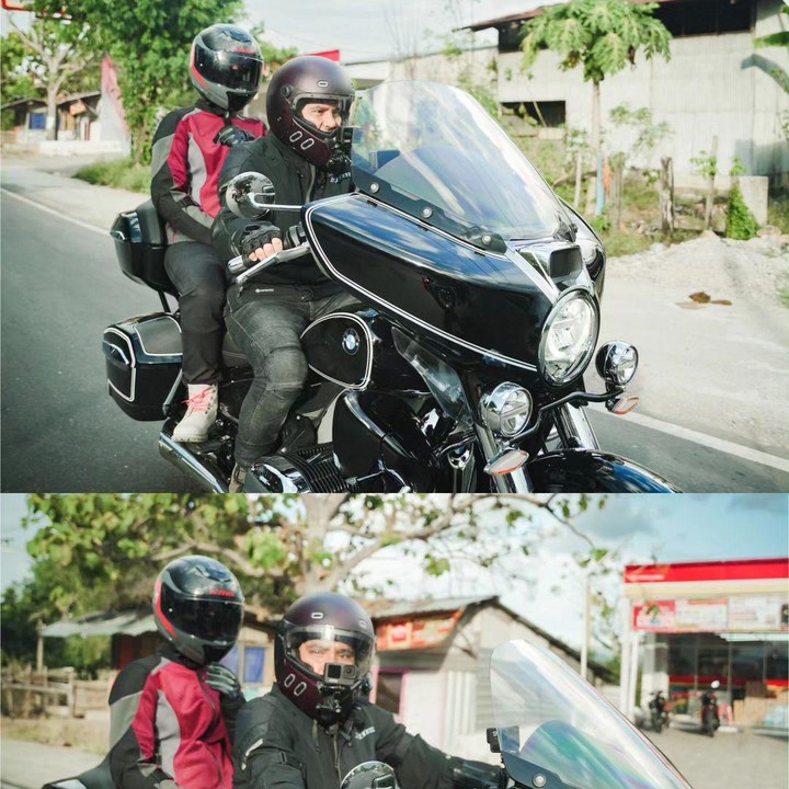 <p>Duma dan Judika melakukan touring dari Bima ke Sumbawa, lalu ke Lombok. Selama touring, Judika tampak membonceng istrinya. (Foto: Instagram @duma_riris)</p>