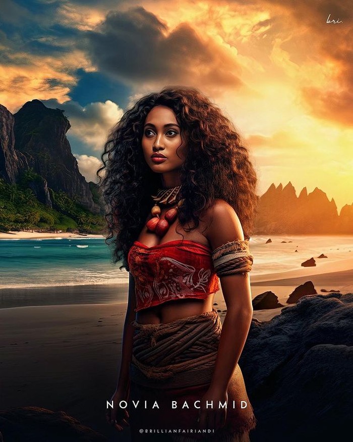 Banyak warganet yang mendukung langkah Novia ini. Mereka menilai kemiripan Novia Bachmid dan Moana, dari wajah hingga karakter. Mereka juga banyak menandai akun media sosial Disney / Foto:instagram.com/noviabachmid