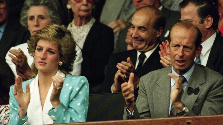Princess Diana, Princess of Wales applauds Boris Becker, at the end of the Mens Singles semi-final on the Centre Court at Wimbledon, England on Saturday, July 8, 1989. The Princess, apparently an Ivan Lendl fan, applauded enthusiastically when he scored, and less so when Becker scored. (AP Photo)