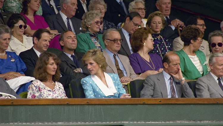 Princess Diana, Princess of Wales applauds Boris Becker, at the end of the Mens Singles semi-final on the Centre Court at Wimbledon, England on Saturday, July 8, 1989. The Princess, apparently an Ivan Lendl fan, applauded enthusiastically when he scored, and less so when Becker scored. (AP Photo)