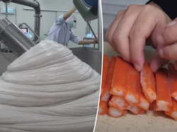 Lihat Proses Bikin Crab Stick di Pabrik, Netizen Jadi Ogah Makan