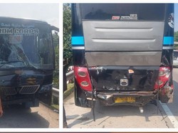 5 Bus Tabrakan Beruntun di Tol Jagorawi, 4 Orang Luka