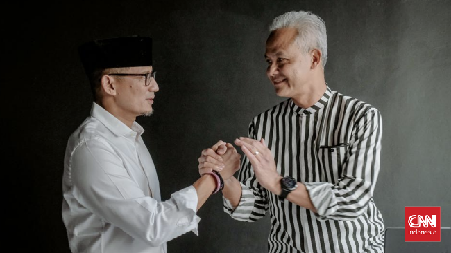 Ganjar Pranowo dan Sandiaga Uno sepakat berkolaborasi untuk pembangunan ekonomi di Jawa Tengah.
